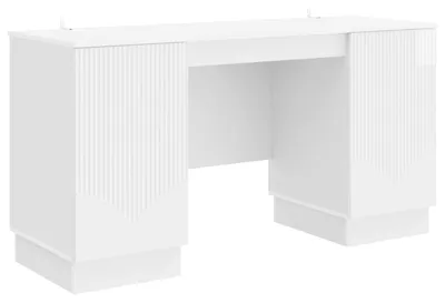 Produktbild von vidaXL Schreibtisch Hochglanz Weiß 142,5 x 50 x 75 cm Holzwerkstoff