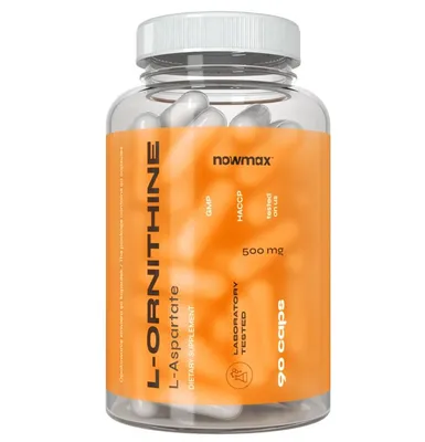 Produktbild von nowmax® L-Ornithine 90 Kapseln – L-Ornithin L-Asparaginat 1500 mg Aminosäure