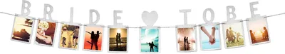 Produktbild von Oblique Unique Bride To Be Foto Girlande JGA Junggesellinnenabschied Hochzeit Deko - silber