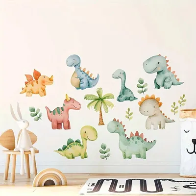 Produktbild von Dinosaurier Wandaufkleber – Selbstklebende Wanddeko für Schlafzimmer, Wohnzimmer, Flur & Veranda | Glänzende Dino-Wandkunst für Zuhause & Büro