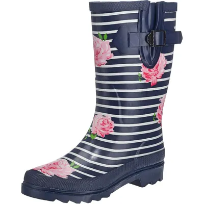 Produktbild von Beck Damen Gummistiefel Regenstiefel Stiefel Stripes, Farbe:Blau, Schuhgröße:EUR 42, Artikel:834 Stripes