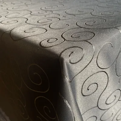 Produktbild von Hochwertige Stofftischdecke Ornamente Tischdecke Tafeldecke Tischtuch Bügelarm schnelltrocknend Grau Eckig 90x90cm