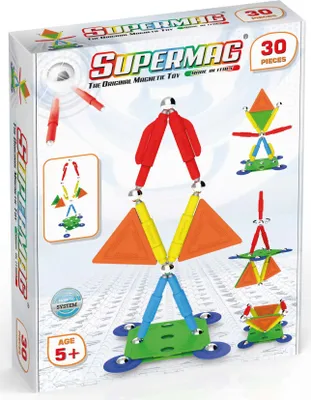 Immagine prodotto di Supermag Projects Kit di costruzioni magnetiche multicolore, 30 pezzi