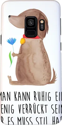Produktbild von Mr. & Mrs. Panda Samsung Galaxy S9 Handyhülle Hund Blume - Weiß - Geschenk, Cover, Smartphone Hülle, Hunde, Handy Schutzhülle, Haha, Süß, Verrückt, Sprüche