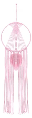 Macrame Dreamcatcher, rosa, handgefertigt, 80 cm, Baumwolle