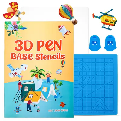 Productafbeelding van 3D-stiftsjabloonset - Met 65 sjablonen en tekenplank - Voor 3D-printprojecten - 1 stuk