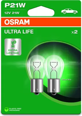 Image de OSRAM ULTRA LIFE P21W BA15s 12 V/25 W (blister de 2)
