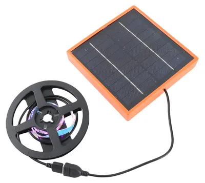 Produktbild von Solarbetriebene Pflanzenlampe, LED-Streifen, Vollspektrum, 5W, hohe Lichtausbeute. Solarbetriebene LED-Pflanzenlampenstreifen für Pflanzen, 3 Meter / 3,3 Yards