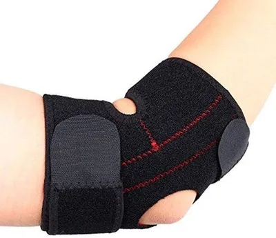 Produktbild von Sportbandage für Ellenbogen - Verstelbares Gewebehalsband - Unterstützung für Gelenke - Komfortabel und elastisch - Ohrmuschelbandage
