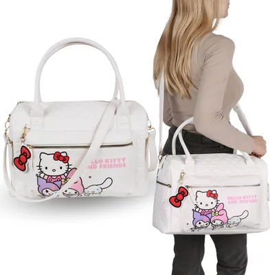 Produktbild von Hello Kitty Weiße Reisetasche, Reisetasche, Wochenendtasche, mit Reißverschluss 38x26x16 cm