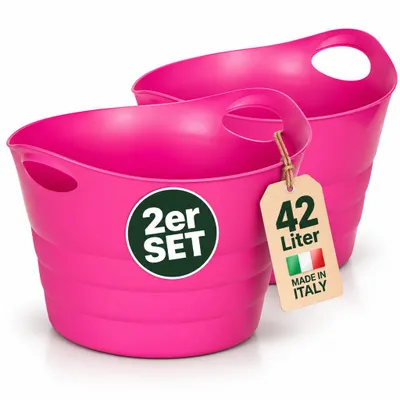 Produktbild von Set: 2 x Flexibler Mehrzweckkorb 42 Liter 'Honey' in Pink