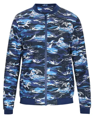 Produktbild von Blaue Herren Jacke Größe L mit Stehkragen und praktischen Taschen