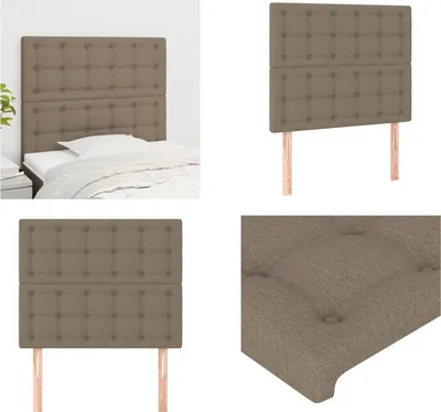 Produktbild von vidaXL Kopfteile 2 Stk. Taupe 90x5x78/88 cm Stoff - Kopfteil - Kopfteile - Bett-Kopfteil - Bettkopfteil