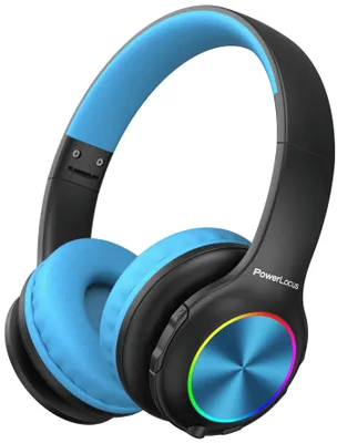 Image de Casque pour enfants PowerLocus - PLED, sans fil, noir/bleu