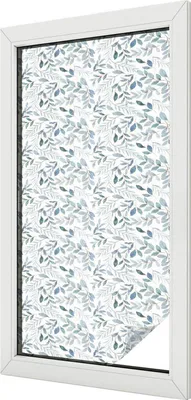 Zdjęcie produktu dla Folia witrażowa - 100x100 cm - wzór witrażowy - nieprzezroczysta dekoracyjna folia do ochrony prywatności - samoprzylepna, ochrona UV - Idylliczne liście