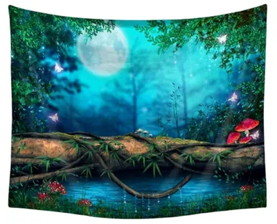Image de Tapisserie décorative 150 x 200 cm - Forêt mystérieuse
