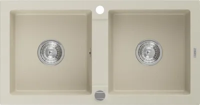 Immagine prodotto di Mexen Mario lavello in granito a 2 vasche 820 x 436 mm, beige, sifone cromato - 6504822000-69