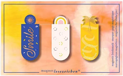 Produktbild von MOSES Magnetlesezeichen 3 St. Smile Regenbogen Lesezeichen