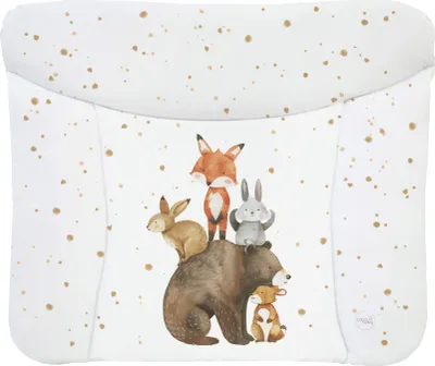 Produktbild von Ceba Baby® weiche Wickelauflage 75x72 cm  - Baby Wickelunterlage- Wickeltischauflage für Junge und Mädchen - Wasserdicht, abwaschbar - ® Standard 100 -  EU - Waldfreunde Motiv