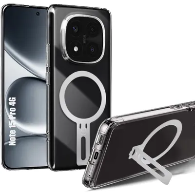 Image de Coque pour Xiaomi Redmi Note 15 Pro 4G, Silicone Antichoc avec Support Réglable