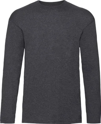 Produktbild von Fruit Of The Loom Herren Langarm T-Shirt mit Rundhalsausschnitt BC331 (2XL) (Dunkelgrau meliert)