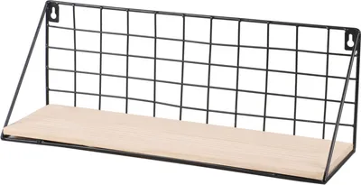 Immagine prodotto di DOCHTMANN Mensola a muro rettangolare 45 x 13 x 16 cm, metallo, legno, nero