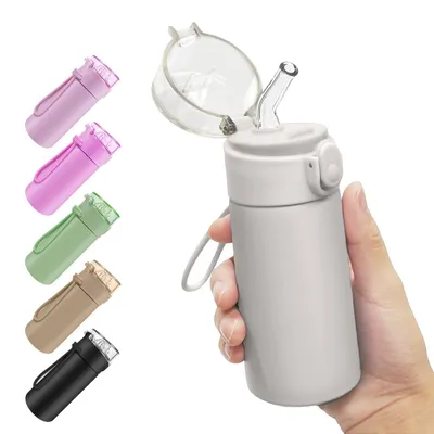 Thermosflasche 150 ml, Edelstahl, auslaufsicher, BPA-frei, hellgrau