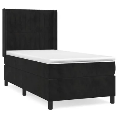Produktbild von vidaXL Boxspringbett mit Matratze Schwarz 90x190 cm Samt