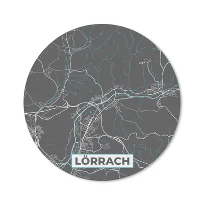 Produktbild von MuchoWow® Mauspad Mousepad Lörrach - Stadtplan - Blau - Karte - Deutschland 50x50 cm - Mousepads - Maus Mat - Pad - Mausunterlage - Vinyl