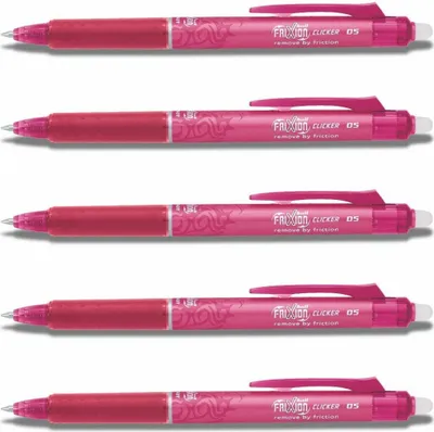 Produktbild von Pilot Frixion Clicker 0.5 Tintenroller pink 5er-Set
