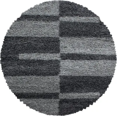 Produktbild von Hochflor Teppich Gianna rund, Farbe: Grau, Größe:80 cm rund