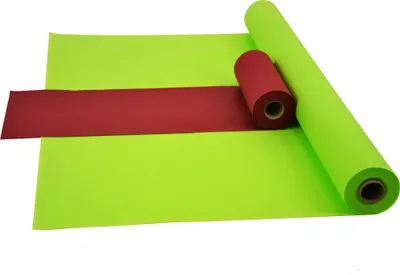 Produktbild von Sensalux Kombi-Set 1 Tischdeckenrolle 1,5m x 25m apfelgrün + Tischläufer 30cm bordeaux