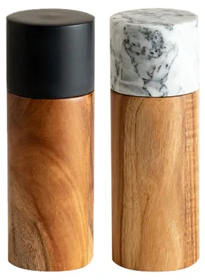 Produktbild von Salt and pepper grinder set, stainless steel manual pepper grinder, adjustable thickness