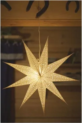 Obrázok produktu pre LED Vianočná hviezda z papiera, 60 cm, vnútorná