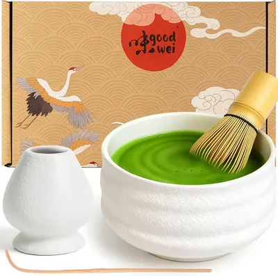 Immagine prodotto di Set matcha "Miyuki" con ciotola, frustino e supporto – set elegante per la cerimonia del tè e la degustazione del matcha