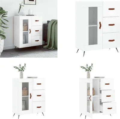 Immagine prodotto di vidaXL Credenza bianca lucida 69,5x34x90 cm in legno - Credenza - Credenze - Armadio - Credenza