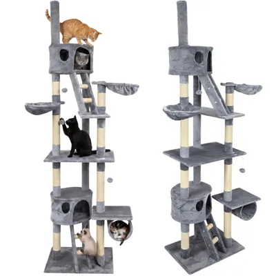 Zdjęcie produktu dla Drapak dla kota domek legowisko wieża zabawki sizalowe słupki 275 cm Funfit Home&Office