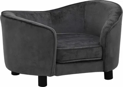 Obrázok produktu pre vidaXL Pohovka pre psov tmavosivá 69x49x40 cm Plyš