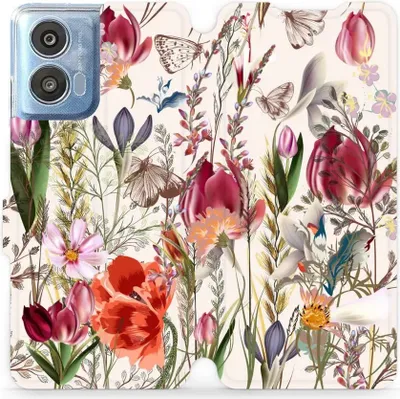 Produktbild von Handyhülle mit klappe für Motorola Moto G04, Mobiwear Book, Blumenstrauß