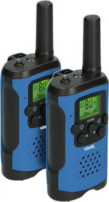 Produktbild von Walkie-Talkie-Set für Kinder (2er-Set) – 7 km Reichweite – 8 Kanäle – Integrierte Taschenlampe – Beleuchtetes Display – Blau/Schwarz