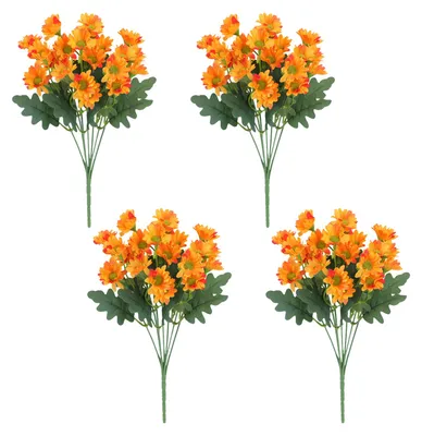 Produktbild von Künstliche Chrysanthemen, realistische Gänseblümchen mit biegsamen Stielen, UV-beständig, Herbstblumen für die Dekoration von Fensterkasten, Vase und Garten.