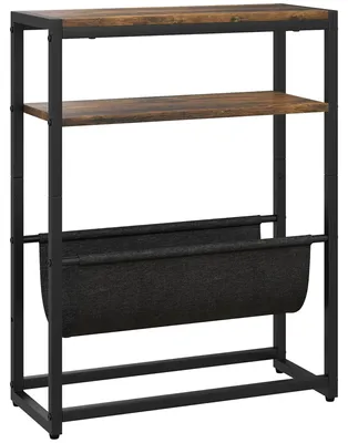 Produktbild von Beistelltisch Sofaende - Sofatisch - Mit Ablage - Zeitschriftenhalter - Industriedesign - Metallgestell - 43 x 18 x 56 cm
