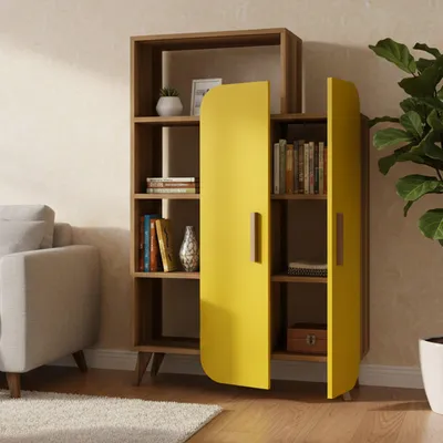 Immagine prodotto di Agni - Libreria, 90x32x132h cm Marrone Noce, 5 Ripiani