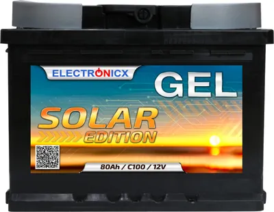 Produktbild von Akumulator słoneczny 12V 80AH Electronicx Solar Edition GEL Akumulator słoneczny zasilanie akumulator magazynowanie energii fotowoltaiczny kempingowy system solarny..