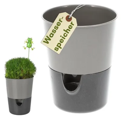 Produktbild von Kräutertopf mit Bewässerungssystem Kräutertopf Küche Selbstbewässerungstopf Indoor Kräutergarten Küche Fensterbank Blumentopf Selbstbewässernd Anthrazit
