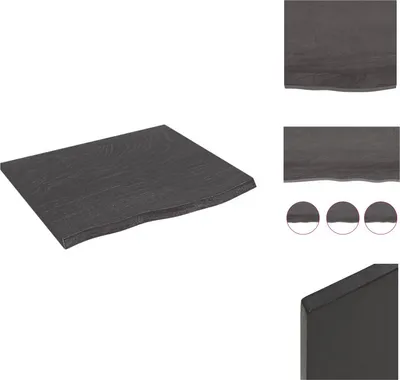 Produktbild von vidaXL Wandregal Dunkelgrau 60x50x2 cm Massivholz Eiche Behandelt -  Wandregale