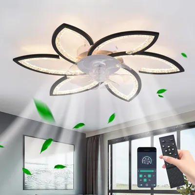 Obrázok produktu pre Stropný ventilátor s osvetlením - Diaľkové ovládanie - tichý motor - nastaviteľný - 78 cm - moderný dizajn - ventilátor