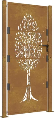 Produktbild von Gartentor 100x175 cm Cortenstahl Baumdesign