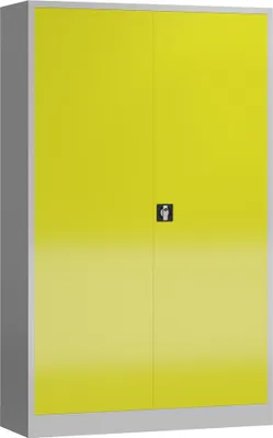 Produktbild von ClassiX Stahlschrank X-530376 zinkgelb, lichtgrau 120,0 x 42,0 x 194,5 cm, aufgebaut