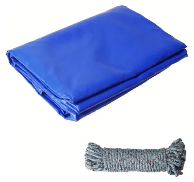 Produktbild von Abdeckplane, 3 x 4 Meter, blau, wasserdicht, 420 g/m², mit Ösen und 10 Metern Seil